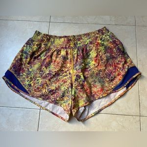 EUC💙Lululemon Hotty Hot Lined Long Short SEAWHEEZE 2019 Size 10 Tall